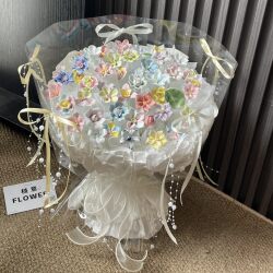 Jingdezhen Ceramic Bouquet Finished Product Birthday Gift Bouquet Practical Graduation Eternal Flower Gift for Best Friend Girl Mom