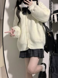 [Fairy CLUB] Original JK sweater college style versatile daily warm plush thick cardigan jacket
