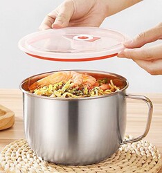 Stainless Steel Fast Food Cup, Student Lunch Box, Instant Noodle Bowl, Office Worker Instant Noodle Cup with Lid, Canteen Portable Meal Fast Food Bowl