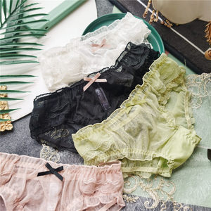 [80-120]Sweetheart Baby #Japanese and Korean Cute Mesh Lace Cake Layer Sexy Low-Wait Women's Underwear
