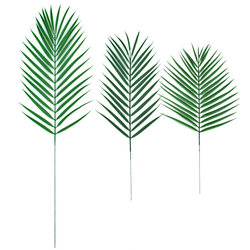 Single Piece Artificial Cycad Leaves, Plastic Green Leaves for Wedding Flower Basket Decoration, Fake Leaves