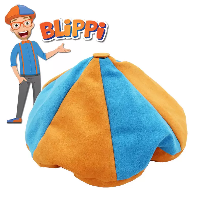 現貨美國兒童英語啟蒙節目blippi 六角帽絨面帽子八角帽cosplay