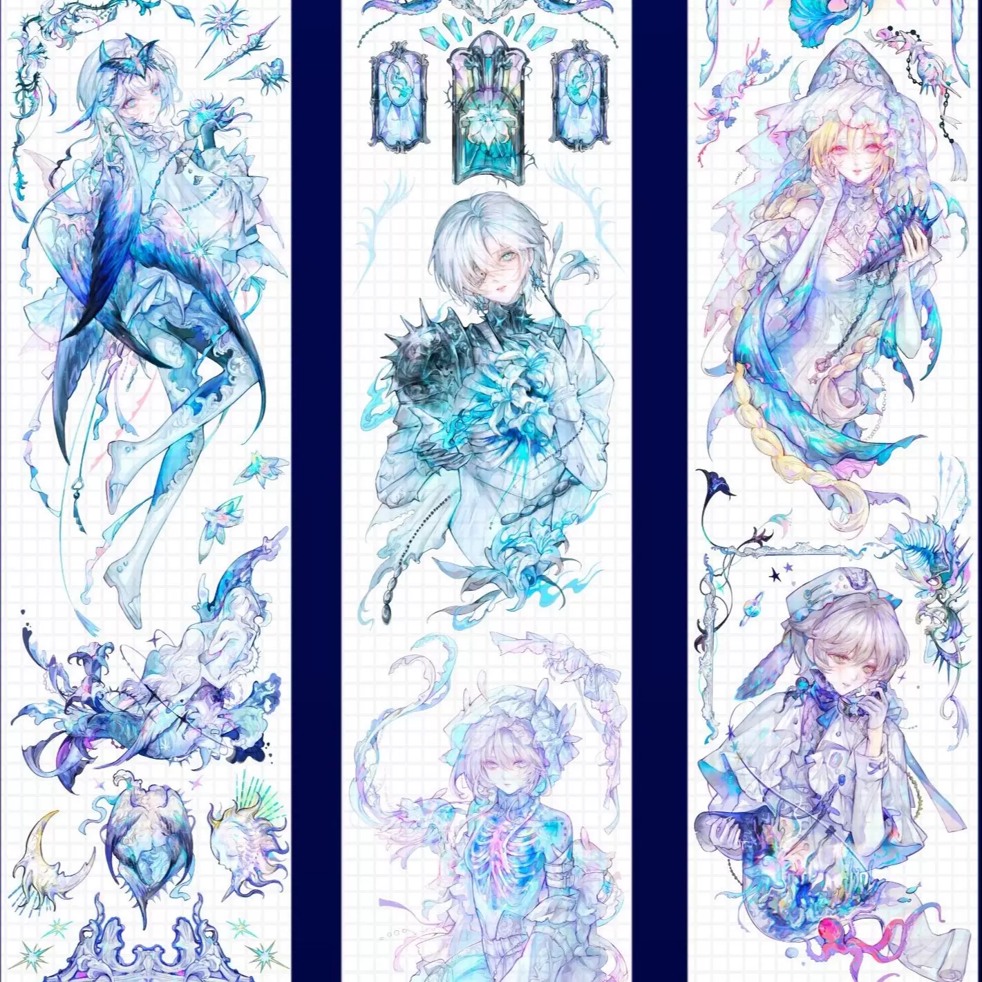 J1438＃爱人的眼睛是第八大洋(贝壳银)xxstudio切り売り海外人物マステ