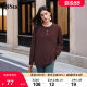 Qiyi large size women's clothing winter warm bottom shirt, long sleeves, thin and thin mm lace semi -high collar girl