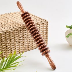 Wooden Muscle Relaxation Mace Massager Roller Fitness Meridian Yoga Stick Slimming Leg Cervical Spine Roller Massage Stick