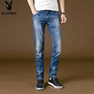 
Playboy men's jeans youth spring and summer men's pants slim elastic trousers casual men's pants thin