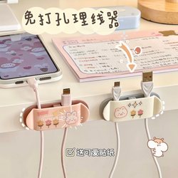 Data cable storage artifact desktop clip