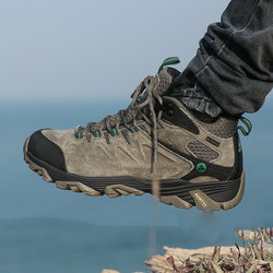 Haitu Hiking Shoes for Men in Autumn and Winter, Water-Repellent, Non-Slip, Professional High-Top Wear-Resistant Hiking Shoes for Women, Tactical Cross-Country Outdoor Shoes