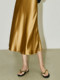 Glitter skirt LILY2025 summer new women's acetic acid blend temperament draped and slim A-line high-waist skirt