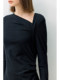 LILY new women's off-shoulder collar slim and slightly pleated slim long-sleeved dress for women