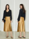 Glitter skirt LILY2025 summer new women's acetic acid blend temperament draped and slim A-line high-waist skirt