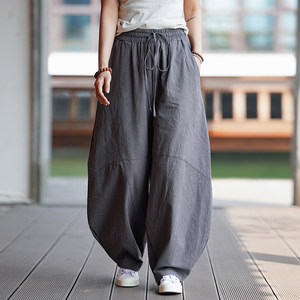 
Chinese retro tai chi pants cotton linen casual pants men loose large size small feet harem pants teen yoga trousers summer