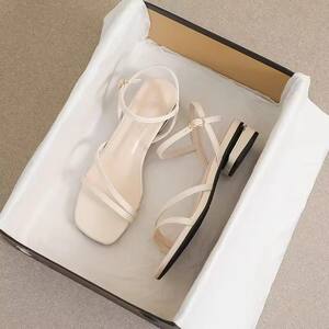 
One-line Roman thick heel women's fashion sandals 2026 new women's fashion trend summer mid-heel fairy style shoes