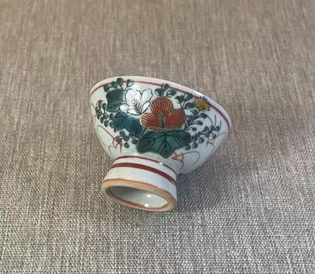 日本大名家土肥刀泉作青花染付陶罐茶罐盖罐老物件收藏品通体开片