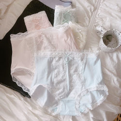 Women's underwear girls pure cotton high waist tummy control pants