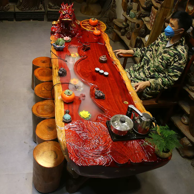 茶桌 花台 花梨木 彫刻 猫脚 【公式通販】