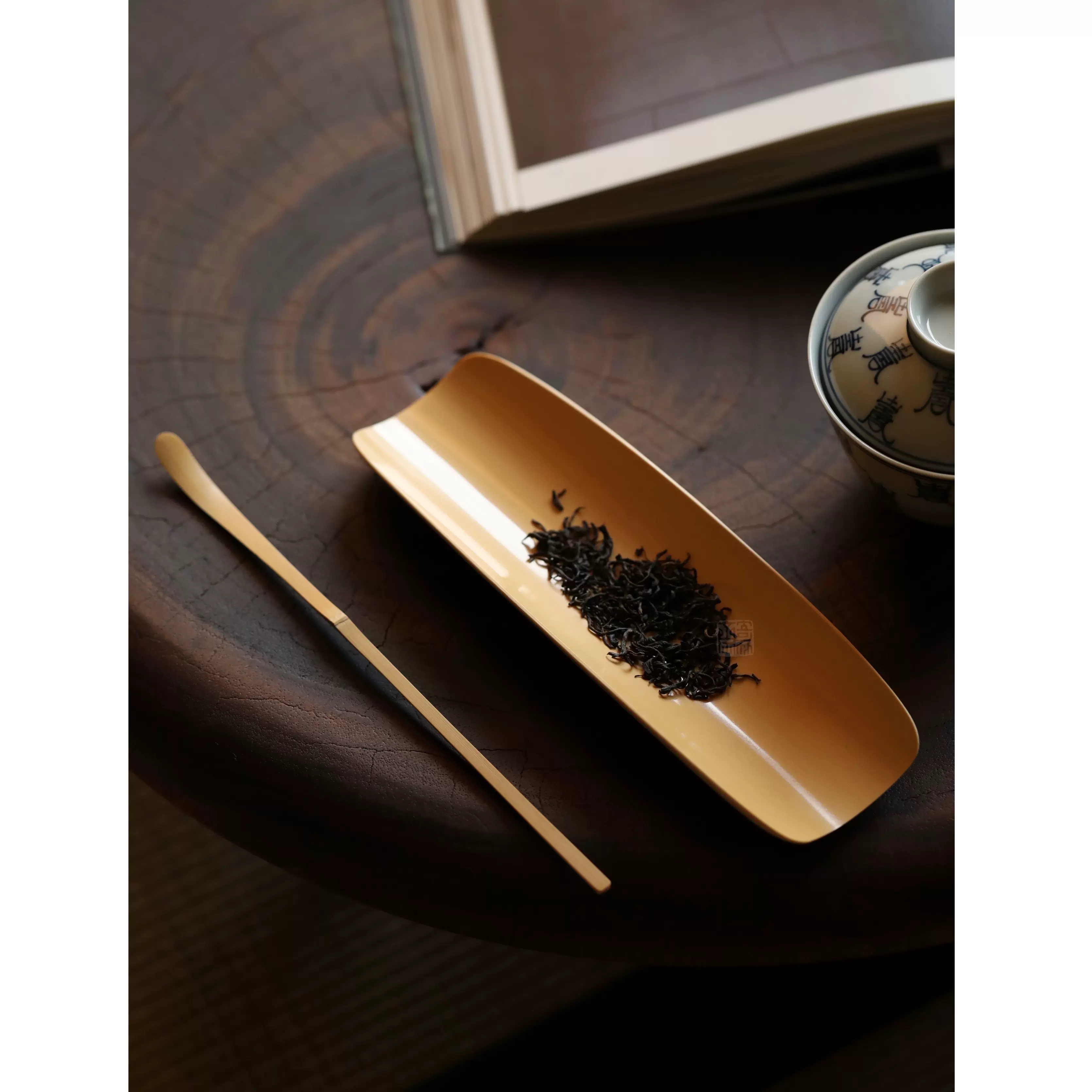 奇竹斋玉竹茶则中式茶拨两件套名家手工精磨镜面茶室茶道零配