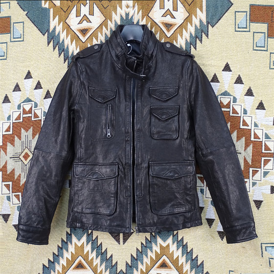 41 pieces of clearance special offer! The first layer of hard vegetable tannal goat leather leather leather coat men's body stands for multi -pocket hunting model