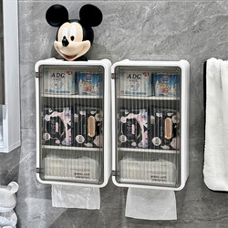 Bathroom Toilet Paper Holder, No-Drill Toilet Paper Storage Rack, Wall-Mounted Waterproof Sanitary Napkin Storage Tissue Box