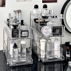 Transparent Cosmetics Storage Box Desktop Dressing Table Perfume Lipstick Multi-Layer Storage Rack Bathroom Skin Care Product Organizer Box