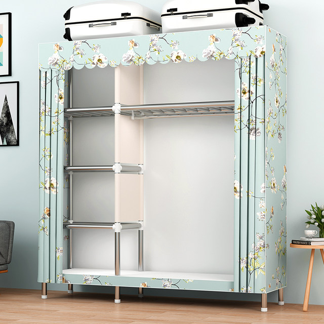 Simple Wardrobe Rental Room Cloth Wardrobe Household Bedroom Steel Tube
