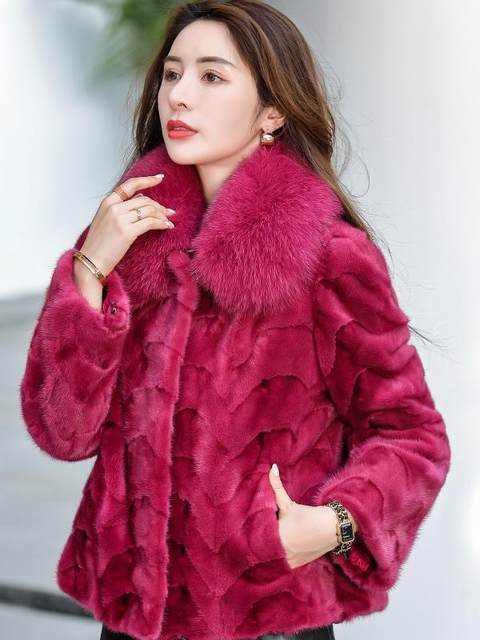 2025 new commuter versatile mink fur coat for women mink fur short fur collar jacket