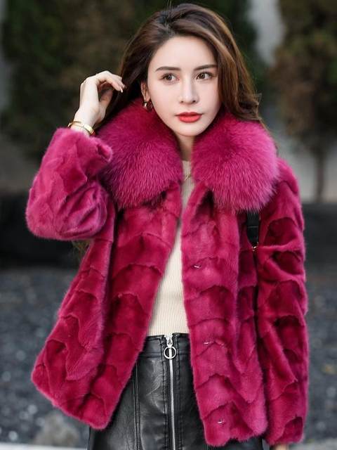 2025 new commuter versatile mink fur coat for women mink fur short fur collar jacket