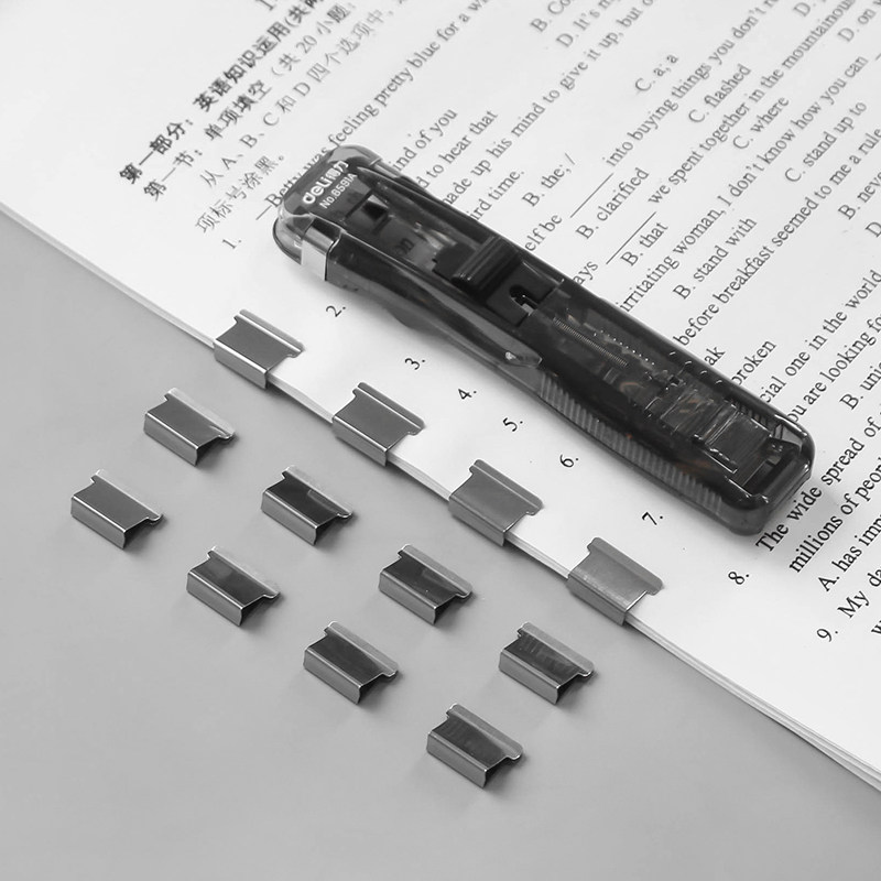 투명 금속 클립 푸셔 보조 클립 스테이플러 시험지 제본지 고정 사무실 정보 파일 빌 클립 -