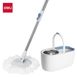 Deli Dexin Lq151 Basic Model Rotating Mop (White) with Bucket, Easy to Use and Economical