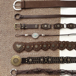 Liu Wu Wei Meilaed Brown Belt for Women, Bohemian Waistband, Vintage Ethnic Style Belt for Dresses, Waist Cord