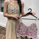 Pink floral suspender vest for women in summer sleeveless dopamine bohemian ethnic short loose top