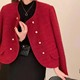 European simple wool coat for women's winter clothes 2024 new style slim and fashionable short plus cotton thin wool coat