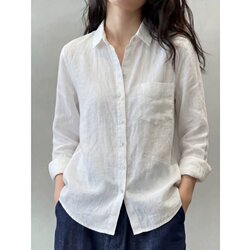 2026 Spring New White Cotton Linen Shirt for Women, High-End, Light Luxury, Age-Reducing, Stylish Shirt Jacket, Loose Top