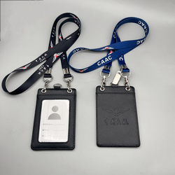 China Civil Aviation Single-Layer Id Card Holder, Genuine Leather Airport Pass Holder, Simple, Exquisite, Lightweight Employee Badge Card Holder
