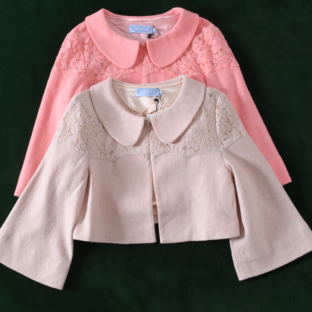 French retro flared sleeve nine -pointed sleeve wool woolen woolen short jacket Wetswiny women's clothing

