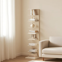 Wrought Iron Bookshelf, Floor-Standing Invisible Corner Bookcase, Integrated Wall-Mounted Multi-Layer Storage Rack, Vertical Narrow Corner Bookshelf for Children