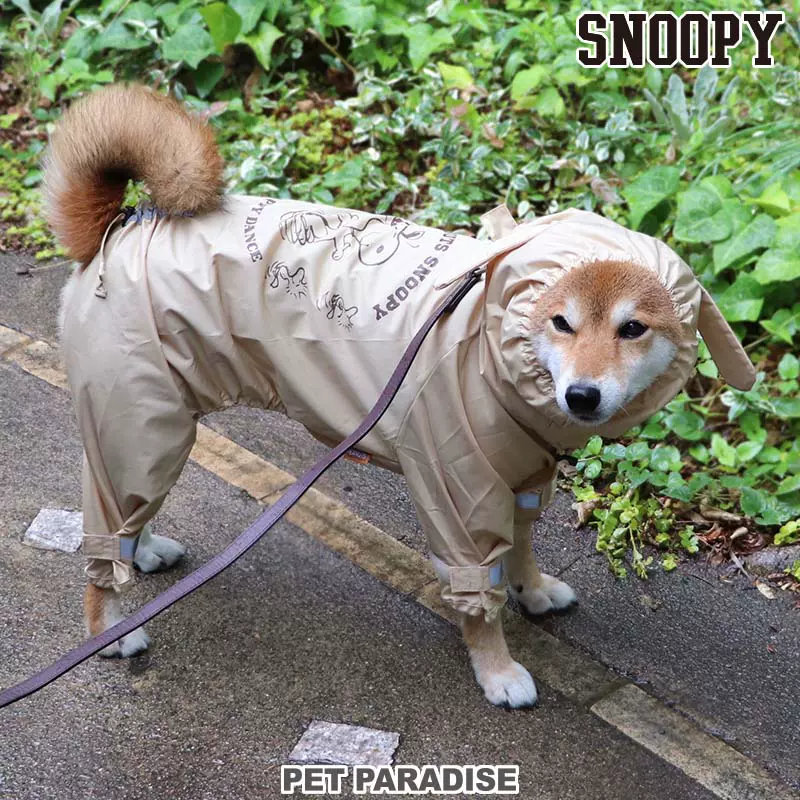 日本PET PARADISE狗狗宠物SNOOPY系列可爱史努比大狗四脚带腿雨衣-Taobao