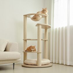 Korean Seopet Genuine Multi-Layer Solid Wood Cat Climbing Frame Cat Tree Integrated Cat Bed for Home Use, Easy to Install and Can Be Combined