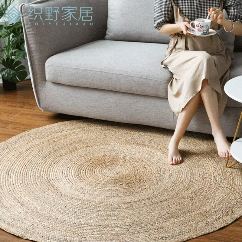 thảm trải giường Vòng Nhật Bản Phong Cách Phòng Khách Phòng Ngủ Sofa Handmade Nước Cỏ Dệt Thảm Ins Phong Cách Bắc Âu Đơn Giản Thảm Chụp Ảnh Gia Đình thảm sàn nhà