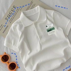 Boys and Girls Pure Cotton Short-Sleeved Polo Shirt Summer Wear Baby Lapel Top Versatile Casual Children's Half-Sleeve T-Shirt Trendy and Cool