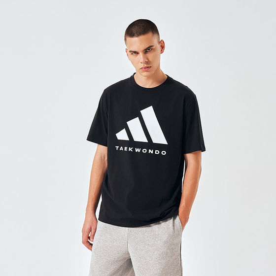 
Adidas Adidas sports T-shirt men's blue and white summer short-sleeved clothes for women, same style for men and women