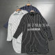 Foreign trade pure raw chiffon striped long sun protection white, black, blue versatile mid-length loose long-sleeved shirt