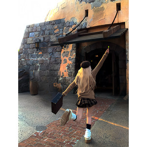 
Thas9i 900,000,000 Magic Academy American college style thickened woolen skirt for women autumn and winter A-line culottes