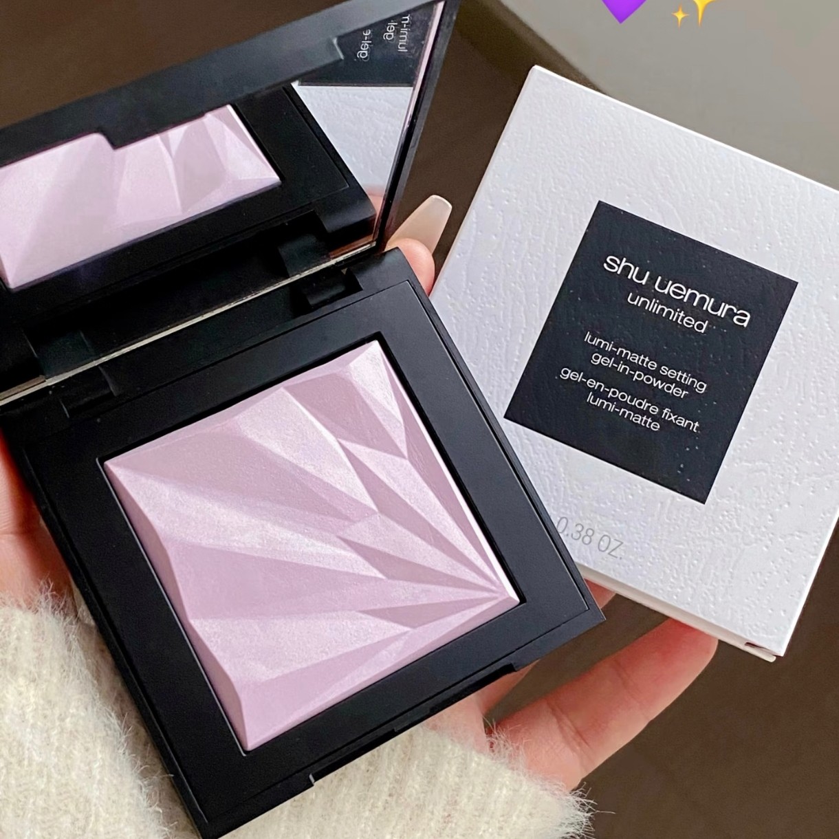 Национальное встречное пятно Shu Uemura — фиолетовый пудровый торт, фиолетовый бриллиантовый торт, пряжа с перьями