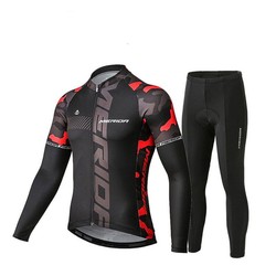 Black Beautiful Mountain Bike Spring and Autumn Cycling Jersey Dynamic Cycling Clothing Mountain Bike Cycling Top and Pants