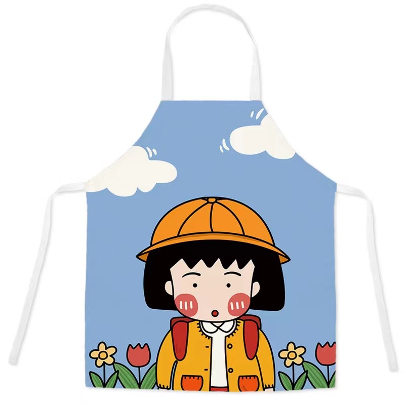 ちびまるこちゃんエプロン - かわいいさくらんぼデザイン - 大人