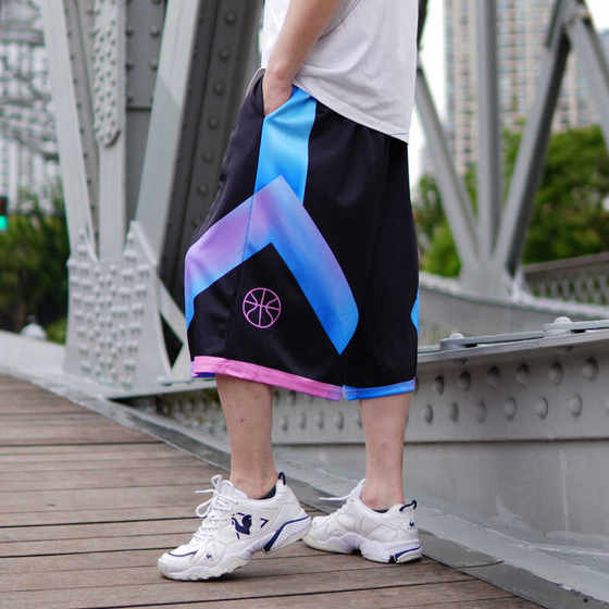 
New 350*0.5kg fat shorts men's loose sports quick-dry basketball shorts plus fat plus large mid-sized pants six or seven-cropped pants