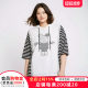 Fat lady plus size women's spring and summer style spliced ​​cartoon pattern loose sweatshirt casual top trendy 422284710