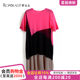 Fat lady large size women's clothing spring and summer new style splicing pattern five-point sleeve knitted thin dress 418119140
