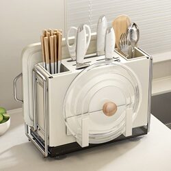 Knife Holder 2023 New Model Storage Rack Multifunctional Kitchen Magnetic Wall-Mounted Cutting Board Rack Integrated Knife Storage Shelf